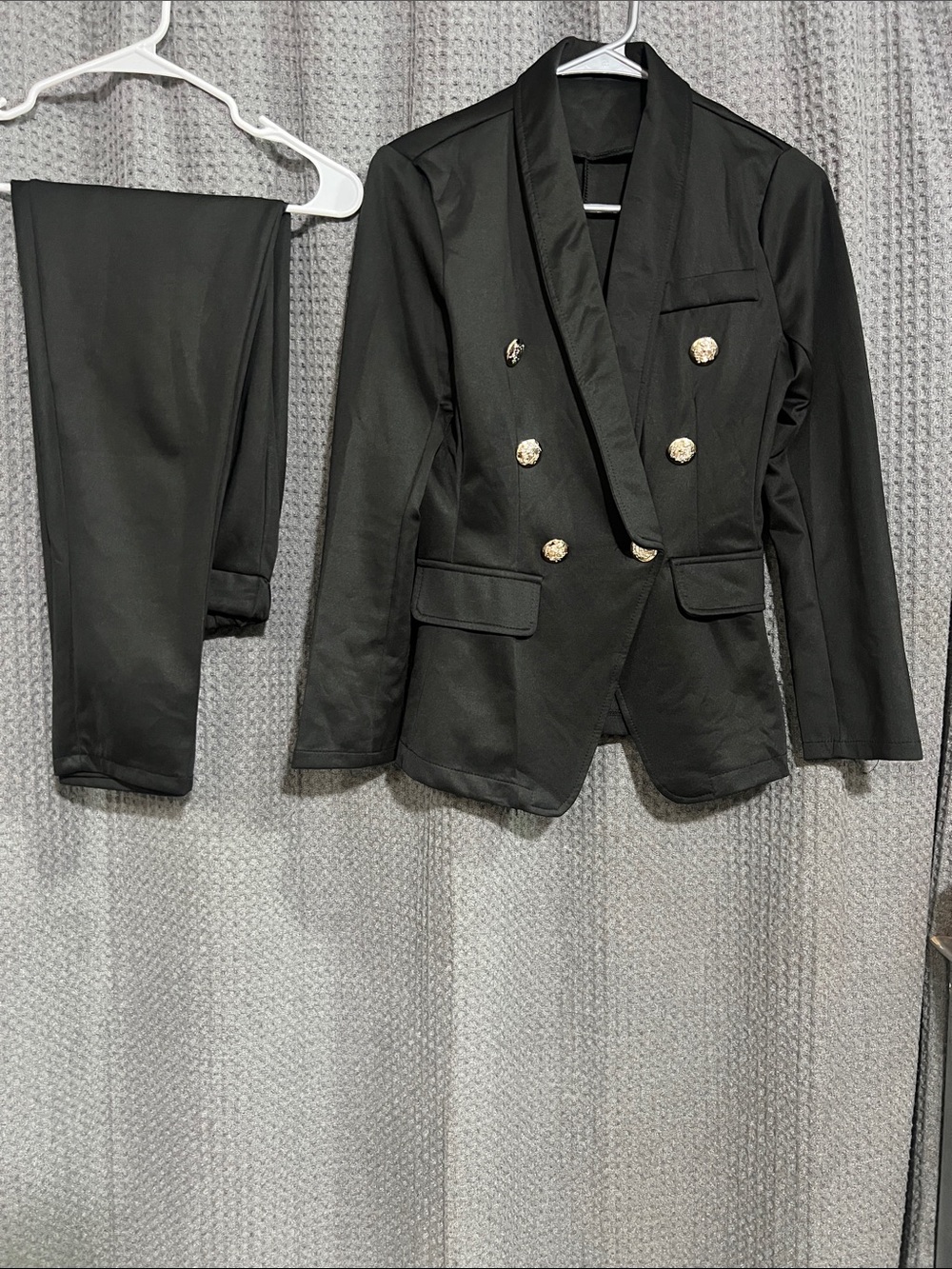 Black Double-Breasted Women’s Blazer Jacket
